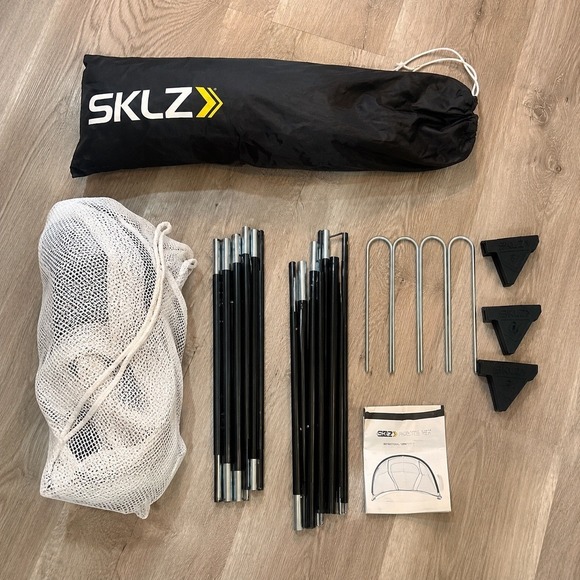 SKLZ 7 ft Practice Net Multi Sport Baseball Golf Soccer Training Bag Stakes